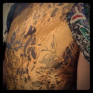 Alice & Olivia Gold Jacquard Sleeveless Crop Top